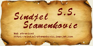 Sinđel Stamenković vizit kartica